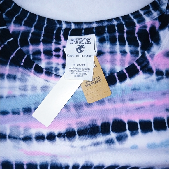 Victoria secret pink tie dye ruched dress side tie NWT M or L Stretch pullover - Picture 3 of 4